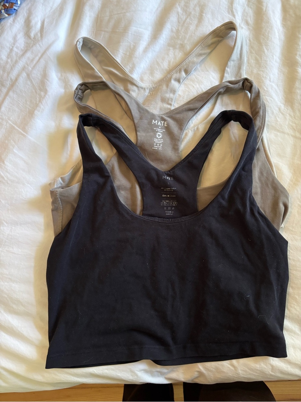MATE Everyday Racerback Bralette Tops - Black & Taupe - 2 Pack